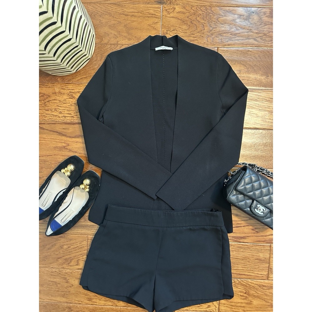 MM LaFleur Woolf Classic Jardigan Size S Black Heavyweight Knit Jacket Blazer